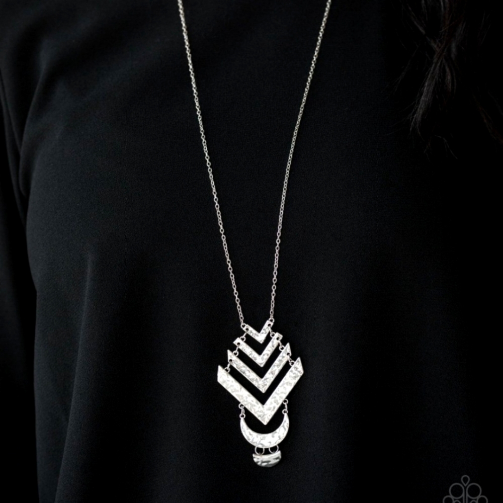 Silver necklace and earrings set